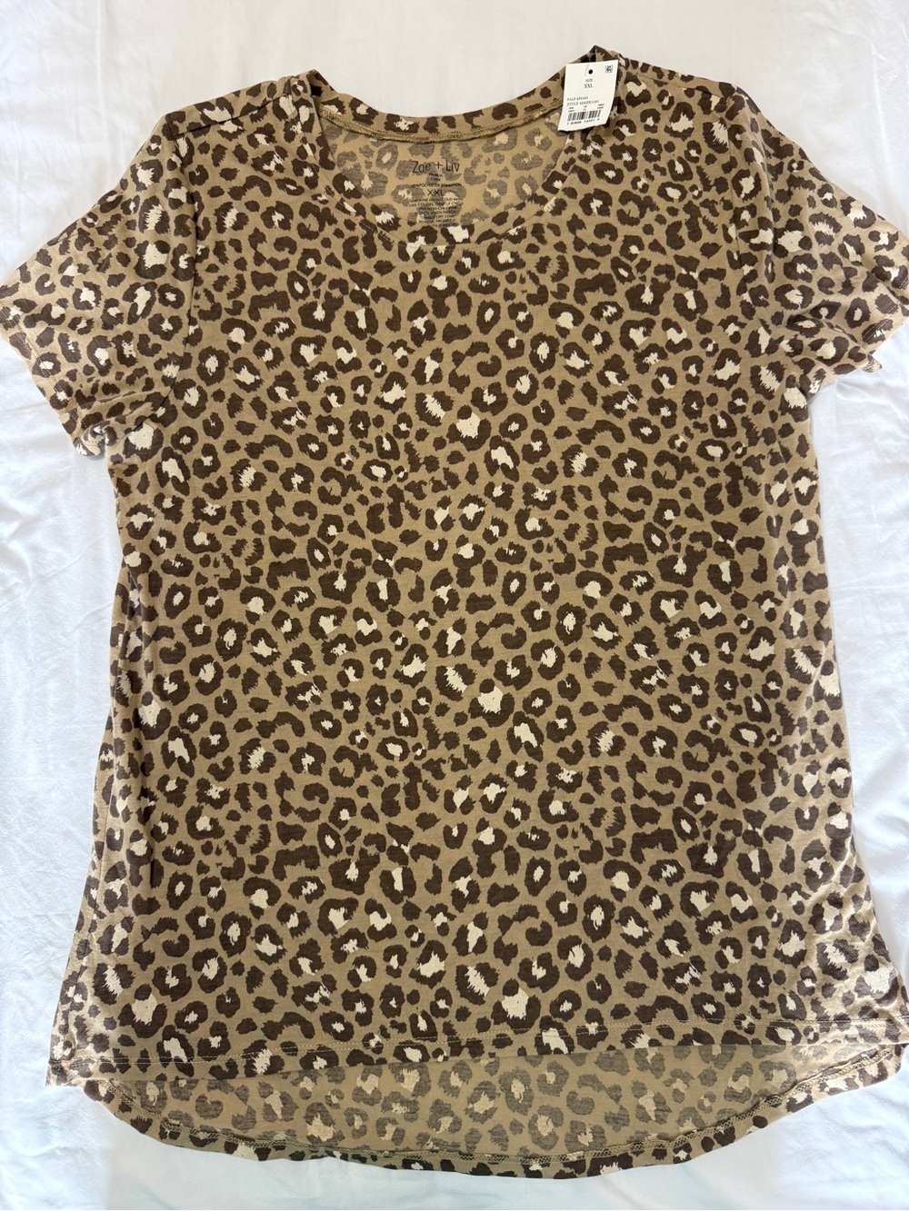 Leopard Print Short Sleeve Tee - Brown